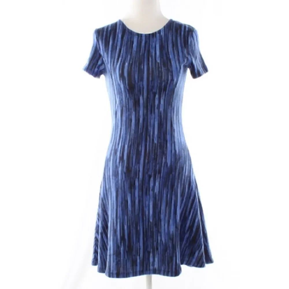 Anthropologie | Anthro Maeve Blue Short Sleeve Skater Mini Dress | XS